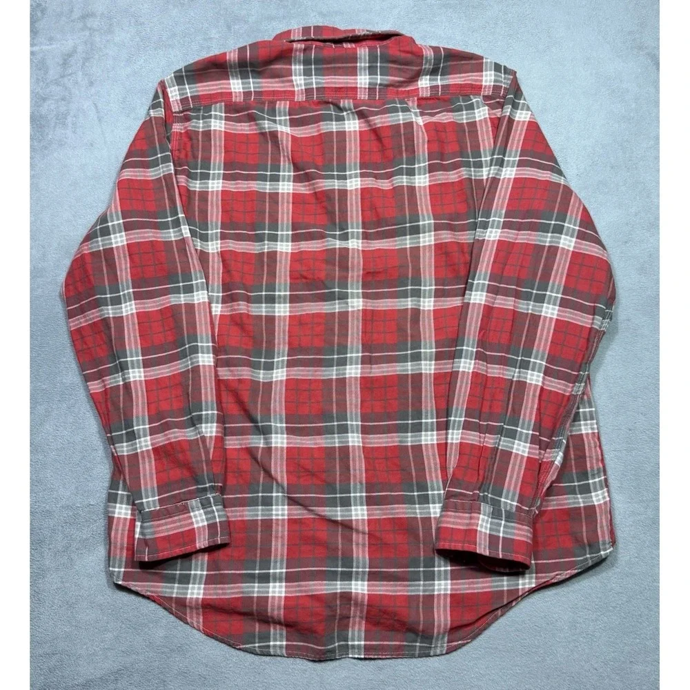 Polo Ralph Lauren Slim Fit Flannel Shirt Mens L Madras Plaid Cabincore Woodsy